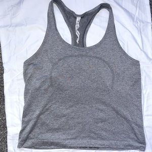Gray Lululemon swiftly, tech RB tank cropped size 12